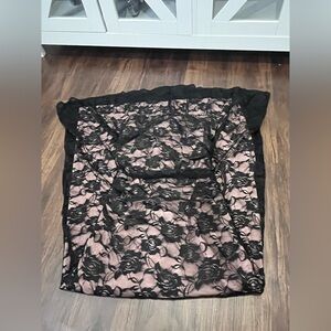 Black calf length mesh floral dress , XS , brand Stheute